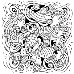 Mauritus cartoon vector doodle illustration