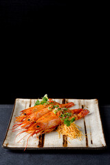 Portion of freshly peeled Argentinian curve on the table