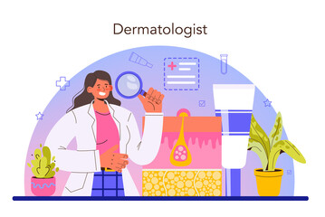 Dermatologist concept. Dermatology, skin care specialist. Acne and eczema