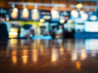 Table top counter Blur Bar restaurant Interior background