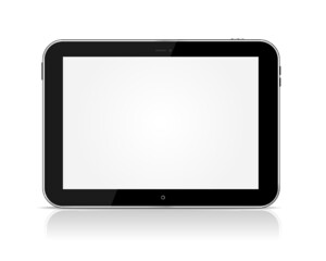 Black Tablet Computer isolated on a white background