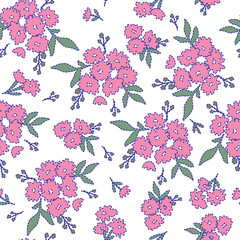 floral seamless pattern. imitation embroidery