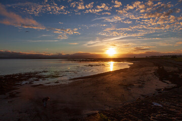 sunset on the beach in ireland