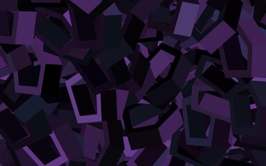 Dark Purple vector pattern with colorful hexagons.