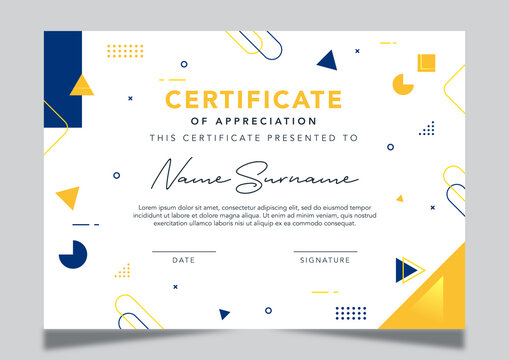 Abstract certificate of appreciation template design