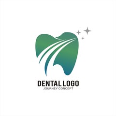 Dental logo design with journey concept for business