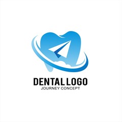 Dental logo design with journey concept for business