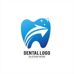 Obraz premium Dental logo with arrow design concept