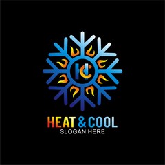 Heat and cool logo design concept for business company with gradient color 