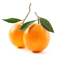 Orange fruit on the white background