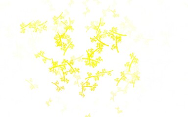 Light Green, Yellow vector doodle pattern with branches.
