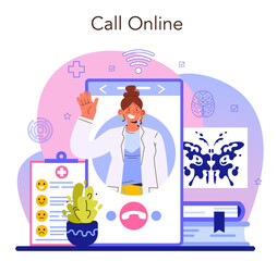 Psychologist online service or platform. Mental disease diagnostic