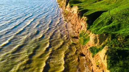 canyon cliffs seashore ocean top view