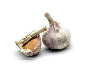 Garlic on a white background. Isolated