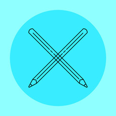 Pencil flat icon with outlined style