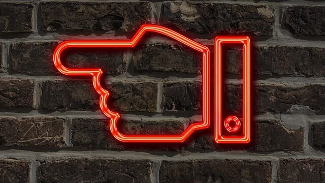 Detailansicht einer Leuchtreklame an einer Mauer mit der Aufschrift Konkurs 