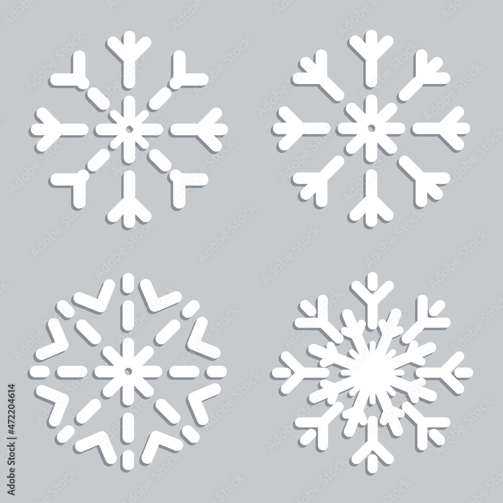 Poster snowflake. winter snowflakes different shapes. snowflakes vector icons. snowflake template. vector i