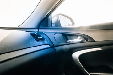 Fototapeta na wymiar Car air conditioner. Vehicle vent interior for cold automobile cool. Auto climate condition. Ac ventilation system.