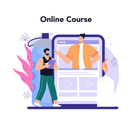 Yoga instructor online service or platform. Asana or exercise for men