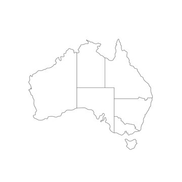 recommend clip art: Australia map on white background. Stock