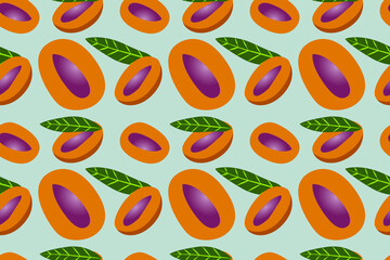 seamless pattern of gandaria fruit