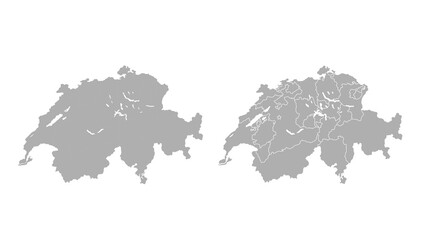 Switzerland map set outline illustration. Stock