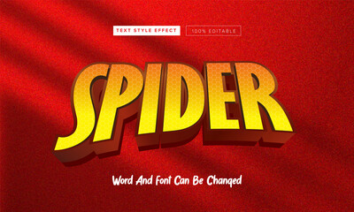 Red Spider Text Effect editable - obrazy, fototapety, plakaty
