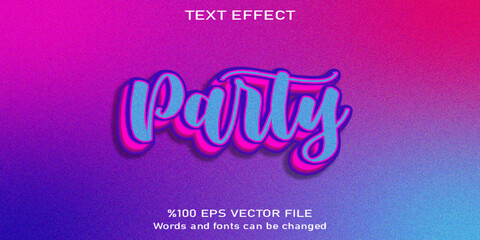 party editable text effect