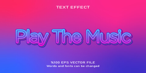 play the music editable text effect