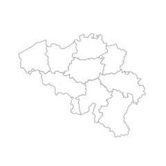 Fototapeta na wymiar Belgium map in grey isolated on a white background