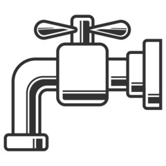 water faucet vector icon for interior needs