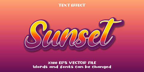 sunset editable text effect