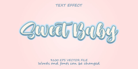 sweet baby editable text effect