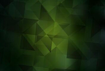 Dark Green vector abstract polygonal pattern.