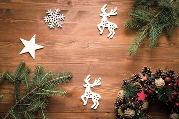 background christmas on wood new year