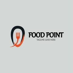 Food point logo design template. Vector illustration