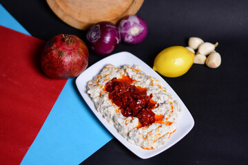 Fresh and healthy salad. Vegetarian salad for vitamins. A healthy salad is a balanced dietary food. Healthy food concept.