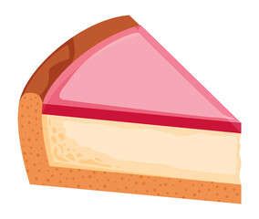 Cheesecake piece. Pie slice. Part of cake withjelly topping.