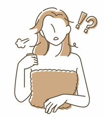 シンプルでガーリーな女性のイラスト(驚く)