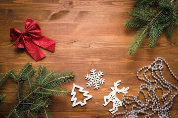 background christmas on wood new year