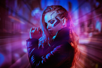 beautiful cyberpunk girl © Andrey Kiselev