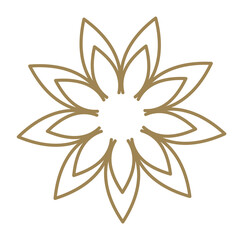 Floral pattern element. Abstract flower. Line icon