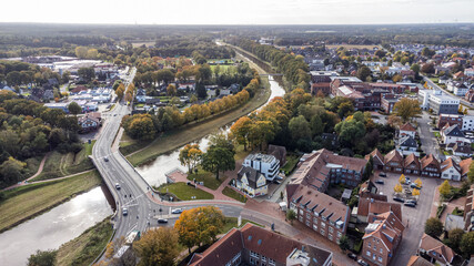 Fototapeta premium Drohnenaufnahme Haselünne Innenstadt Aerial 