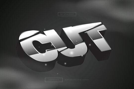 Chrome Cut Text Effect Editable