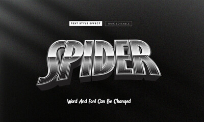 Silver Spider Text Effect editable
