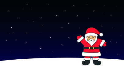 Vector cartoon illustration of cute traditional Santa Claus. Christmas winter holiday design element. Vector illustration