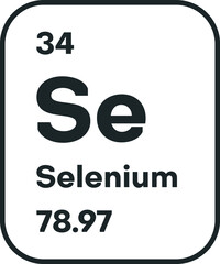 Symbol of chemical element Selenium as seen on the Periodic Table of the Elements, including atomic number and atomic weight. Vector illustration