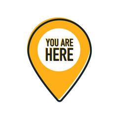 You Are Here Location Pointer Pin. Vector illustration