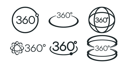 Simple Set of 360 Degree View Related Vector Icons for Your Design. Vector illustration