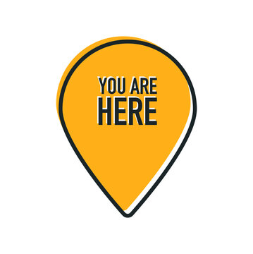 You Are Here Location Pointer Pin. Vector illustration